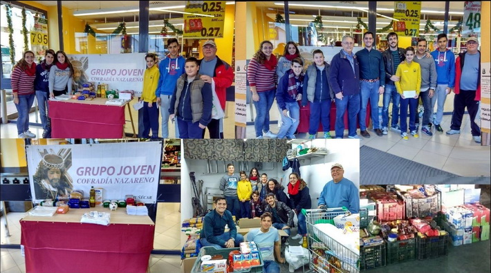 Una tonelada de alimentos para C�ritas en la Operaci�n Kilo del grupo joven del Nazareno.